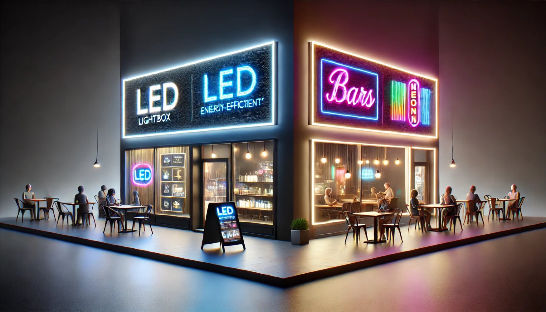 Эффективное использование световых коробов для бизнеса: LED и неоновые варианты